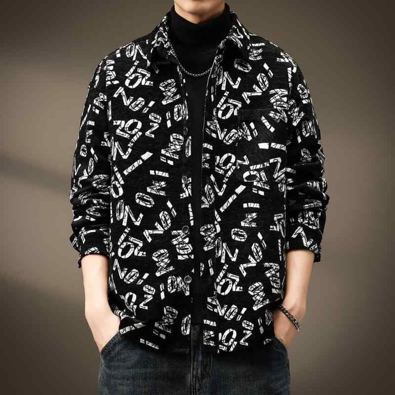 メンズ 流行り物 服  オシャレ 分かりやすい 成年者 かっこいい 途轍も無い大きさ 表どおり 成人男性服  ハイエンド レトロ 甚だしい 水茎の跡 ジャカード 心地よい プルオーバー 上衣 秋 長袖 上衣