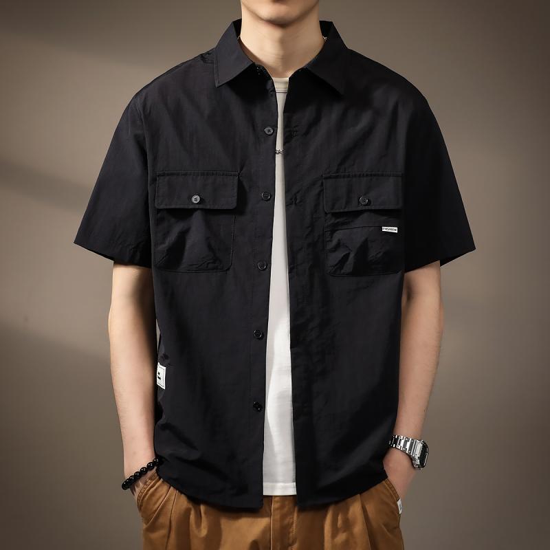 メンズ ファッション 服 オシャレ シンプル 大人 かっこいい 大きいサイズ ストリート 紳士服 ハイエンド 冷感 クール 半袖 シャツ 夏