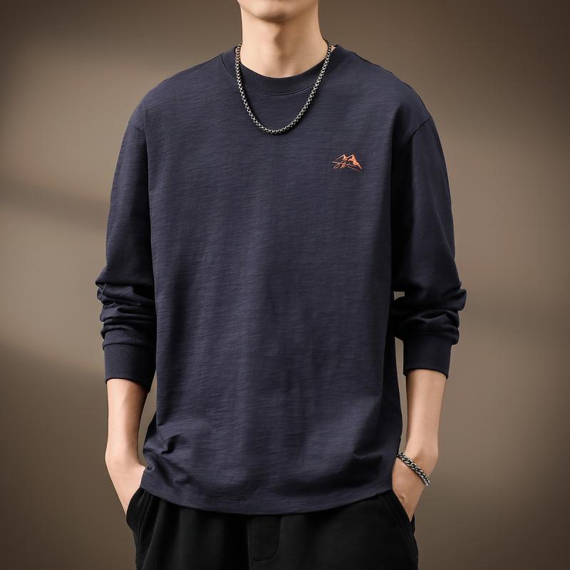メンズ 流行り物 服  オシャレ 分かりやすい 成年者 かっこいい 馬鹿でかい大きさ 表どおり 成人男性服  レトロ 綿 長袖 T プルオーバー 秋 心地好い 朦々たる 座標軸輪っか
