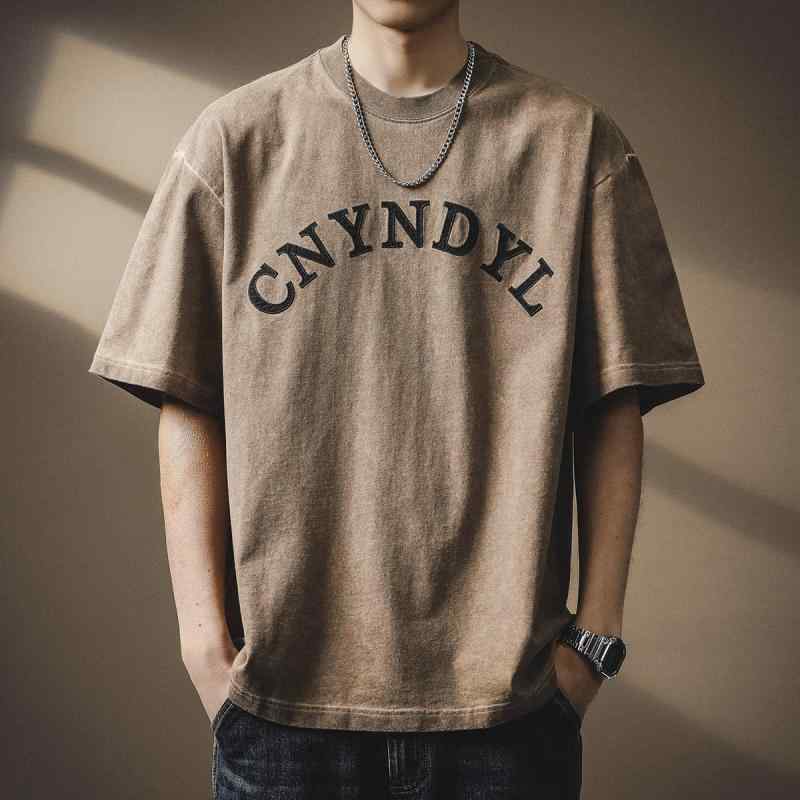 メンズ 流行り物 服  オシャレ 分かりやすい 成年者 かっこいい 馬鹿でかい大きさ 表どおり 成人男性服  アメリカン レトロ 300 瓦 甚だしい 綿織物 T プルオーバー 夏 心地好い 不都合製作 半袖