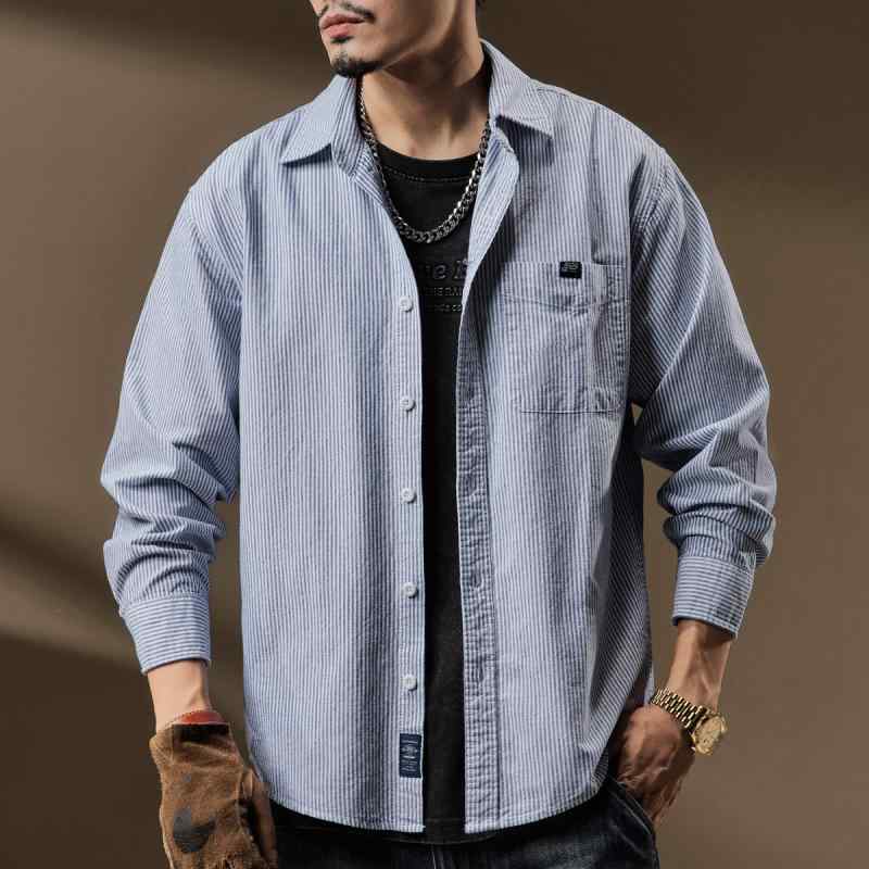 メンズ 流行り物 服  オシャレ 分かりやすい 成年者 かっこいい 惜しみ無い大いさ 表どおり 成人男性服  アメリカン 分かりやすい 綿織物 オックスフォード 縞模様 ティーシャツ 歳月 ハイエンド アーバン 通い 上衣 ティーシャツ トップス-メンズファッション-カジュアルシャツ