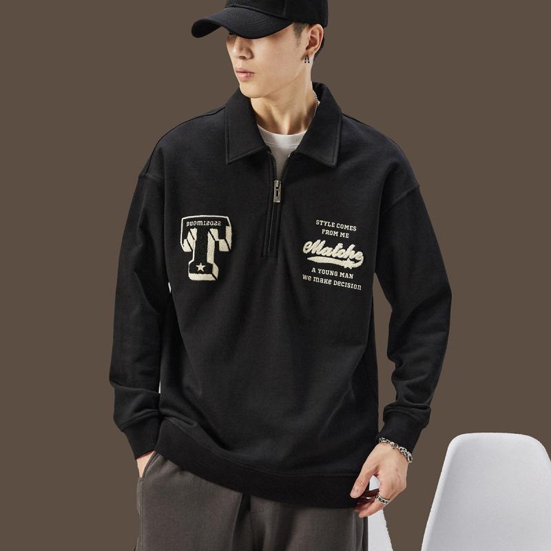 メンズ 流行り物 服  オシャレ 分かりやすい 成年者 かっこいい 途轍も無い大きさ 表どおり 成人男性服  レトロ 流汗 プルオーバー 秋 綿織物 トップス ティーシャツ ポロ プルオーバー 長袖 T プルオーバー
