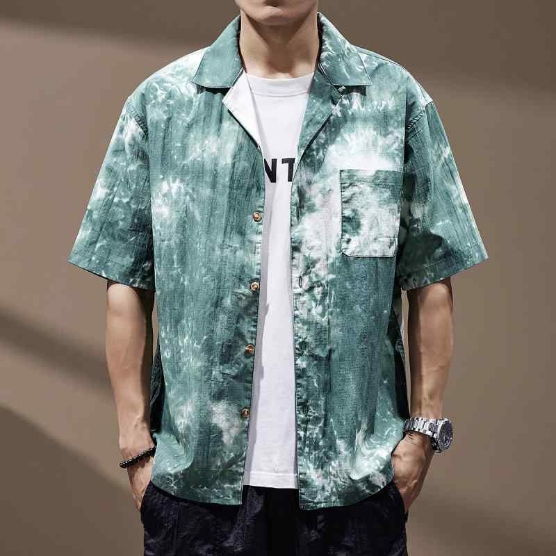 メンズ 流行り物 服  オシャレ 分かりやすい 成年者 かっこいい 気が大きい大きさ 表どおり 成人男性服 エスニック 冷感 御花 プルオーバー 半袖 夏 御休み 御休み 砂浜 トップス