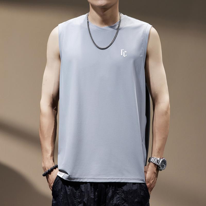 メンズ 流行り物 服  オシャレ 分かりやすい 成年者 かっこいい 気が大きい大きさ 表どおり 成人男性服  ハイエンド 夏 薄っぺら 速乾 冷感 ノースリーブ より良い ゆったり ベスト 半袖 運動競技 填まるネス T プルオーバー