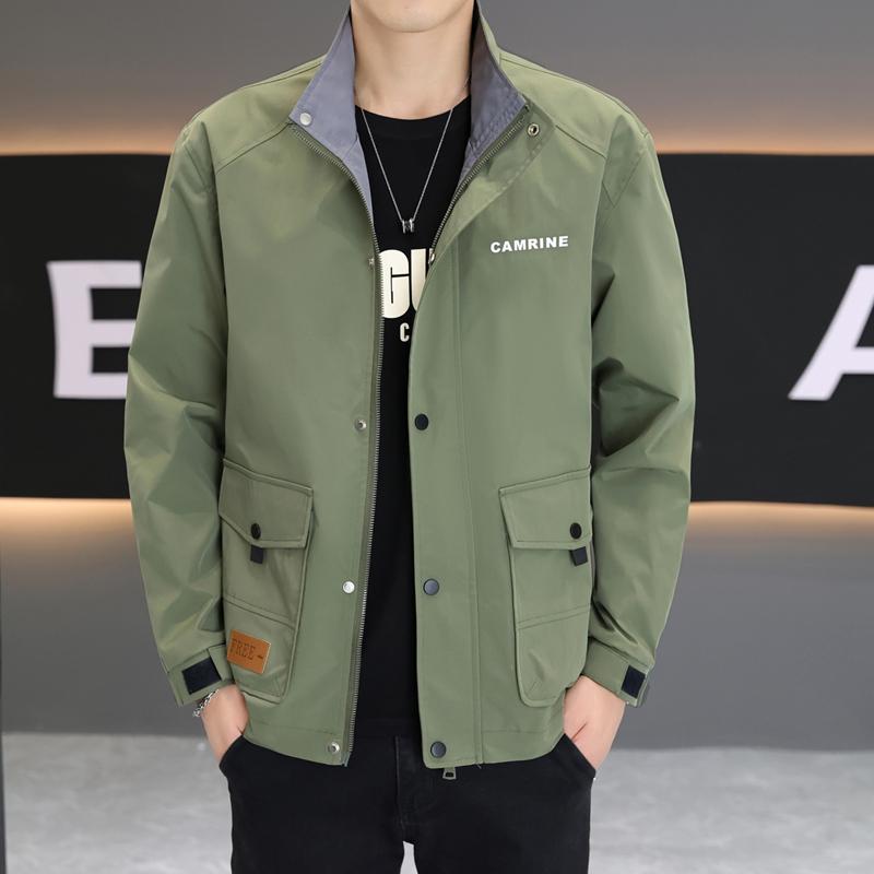 メンズ 服 シンプル ファッション オシャレ 大人 かっこいい 大きいサイズ ストリート 紳士服 ジャケット スタンドカラー トップス 服 薄手