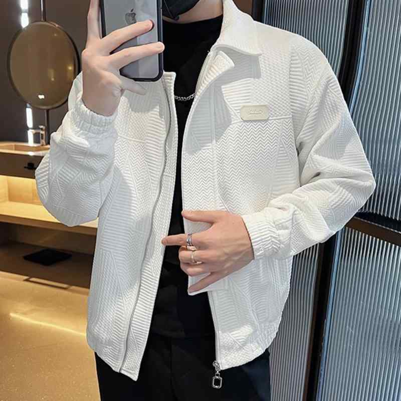 メンズ 服 シンプル ファッション オシャレ 大人 かっこいい 大きいサイズ ストリート 紳士服 ジャケット 春秋 パイロット ハイエンド 白