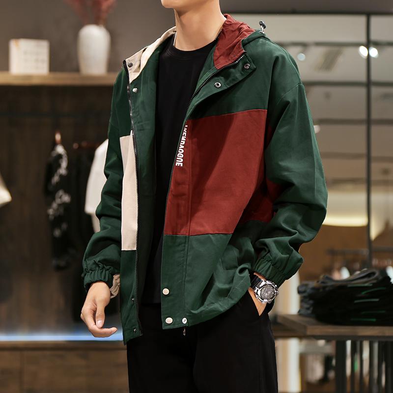 メンズ 服 シンプル ファッション オシャレ 大人 かっこいい 大きいサイズ ストリート 紳士服 ワークジャケット 春秋 アメリカン フード ウインドブレーカー ジャケット|リコット