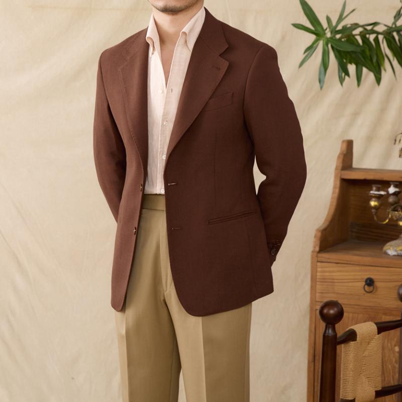 メンズ 服 シンプル ファッション オシャレ 大人 かっこいい 大きいサイズ ストリート 紳士服 イタリアン リネン ヘリンボーン スーツ カジュアル 薄手 通気性 ジャケット