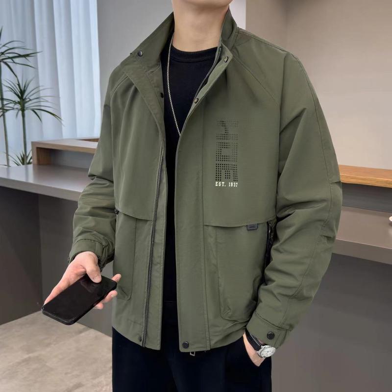 メンズ 服 シンプル ファッション オシャレ 大人 かっこいい 大きいサイズ ストリート 紳士服 春 スタンドカラー ジャケット カジュアル レター プリント｜リコット