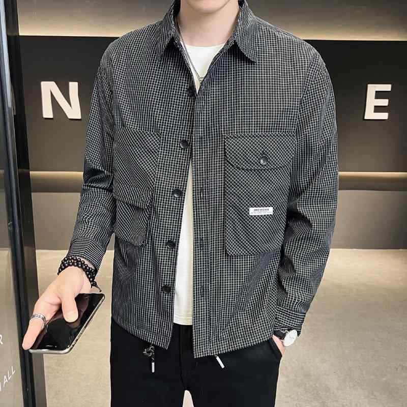 メンズ 服 シンプル ファッション オシャレ 大人 かっこいい 大きいサイズ ストリート 紳士服 春秋 チェック柄 ワークジャケット 快適 カジュアル ファッション