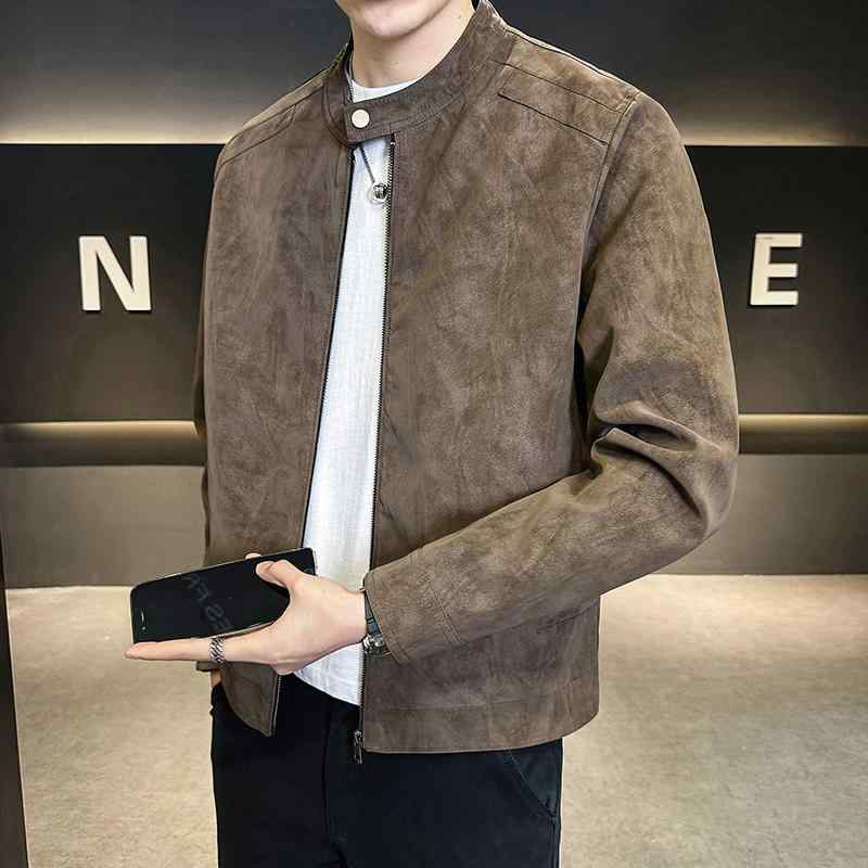 メンズ  服 分かりやすい 流行り物 オシャレ 成年者 かっこいい 途轍も無い大きさ 表どおり 成人男性服 上衣 歳月 ハイエンド スエードクロス ライダース 照明ランプ色合い
