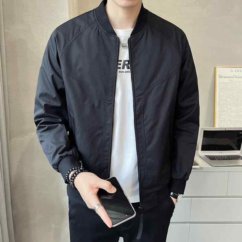 メンズ 服 シンプル ファッション オシャレ 大人 かっこいい 大きいサイズ ストリート 紳士服 秋 ジャケット 野球襟 カジュアル シンプル 無地 パイロット カラー ジャケット