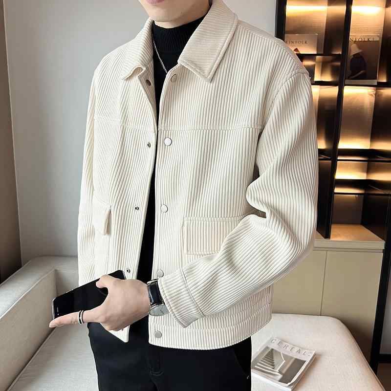 メンズ 服 シンプル ファッション オシャレ 大人 かっこいい 大きいサイズ ストリート 紳士服 コーデュロイ ジャケット ストライプ トップス ハイエンド|リコット