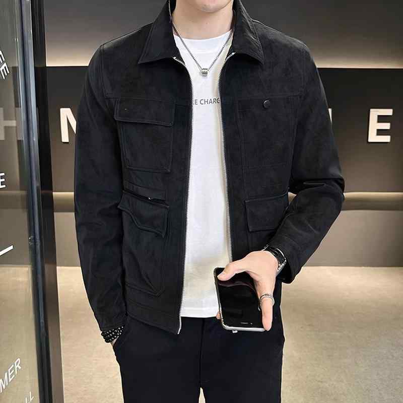 メンズ 服 シンプル ファッション オシャレ 大人 かっこいい 大きいサイズ ストリート 紳士服 スエード ジャケット アメリカン ハイエンド ワークウェア カジュアル|リコット