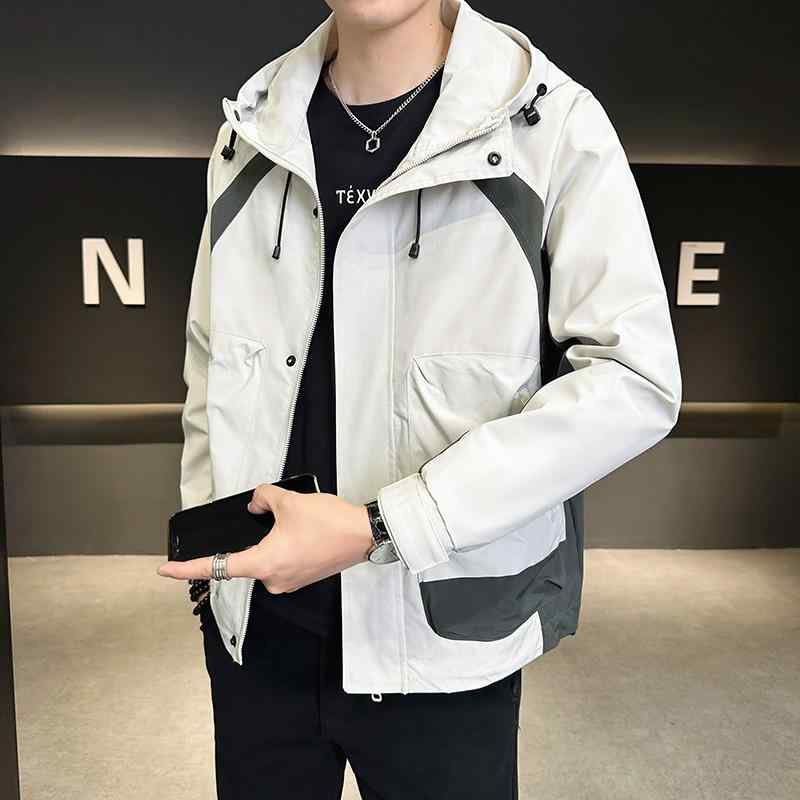 メンズ 服 シンプル ファッション オシャレ 大人 かっこいい 大きいサイズ ストリート 紳士服 ミリタリー グリーン ジャケット ファッション ハイエンド カラー ブロッキング ワークウェア フード ハイエンド 服|リコット