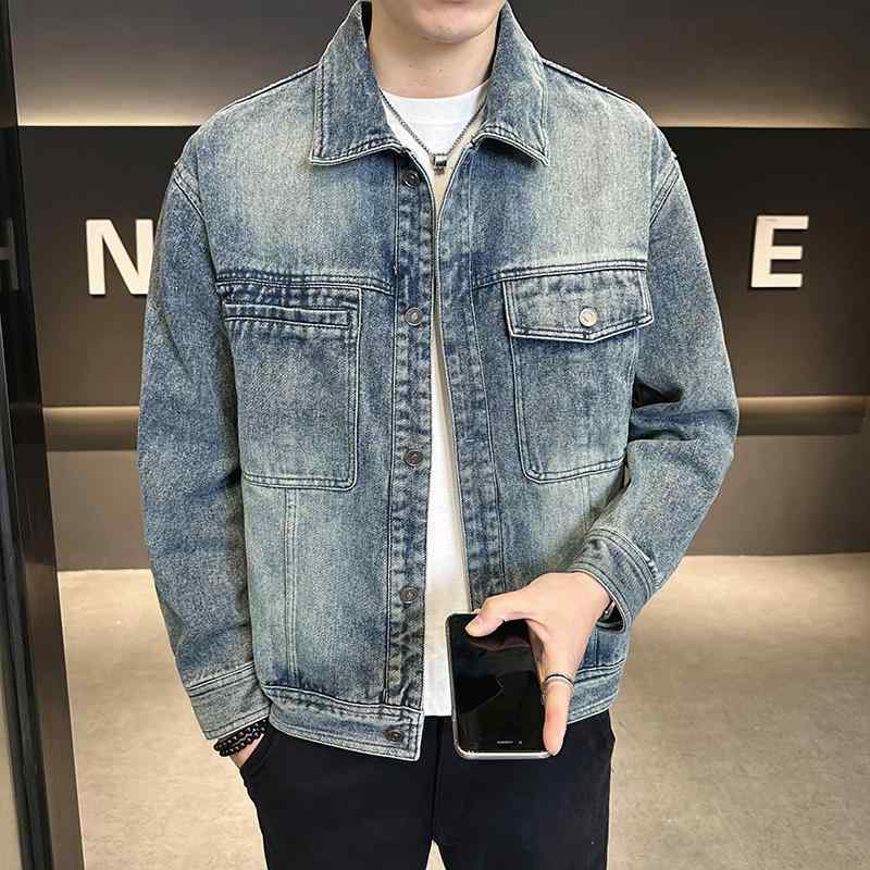 メンズ 服 シンプル ファッション オシャレ 大人 かっこいい 大きいサイズ ストリート 紳士服 デニムジャケットウォッシュ ハイエンド トップス 春 ジャケット