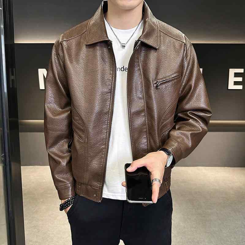 メンズ 服 シンプル ファッション オシャレ 大人 かっこいい 大きいサイズ ストリート 紳士服 アメカジ PU エコ レザー ジャケット ハイエンド ライダース｜リコット