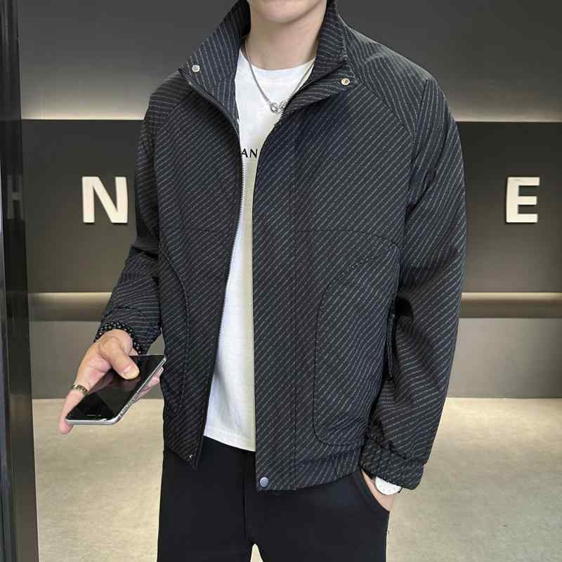 メンズ  服 分かりやすい 流行り物 オシャレ 成年者 かっこいい 途轍も無い大きさ 表どおり 成人男性服 照明ランプ色合い縞模様 上衣 歳月 トップス 好いたらしい 細工物上衣