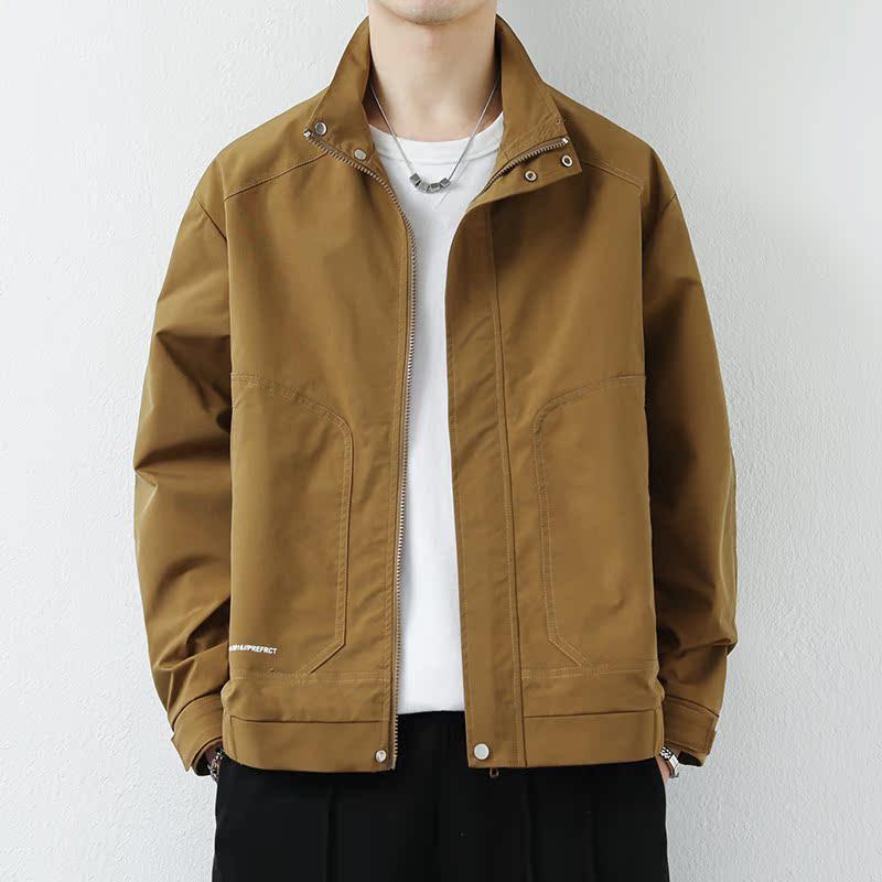 メンズ 服 シンプル ファッション オシャレ 大人 かっこいい 大きいサイズ ストリート 紳士服 スタンドカラー ジャケット 春秋 カジュアル ワークウェア ハイエンド トップス