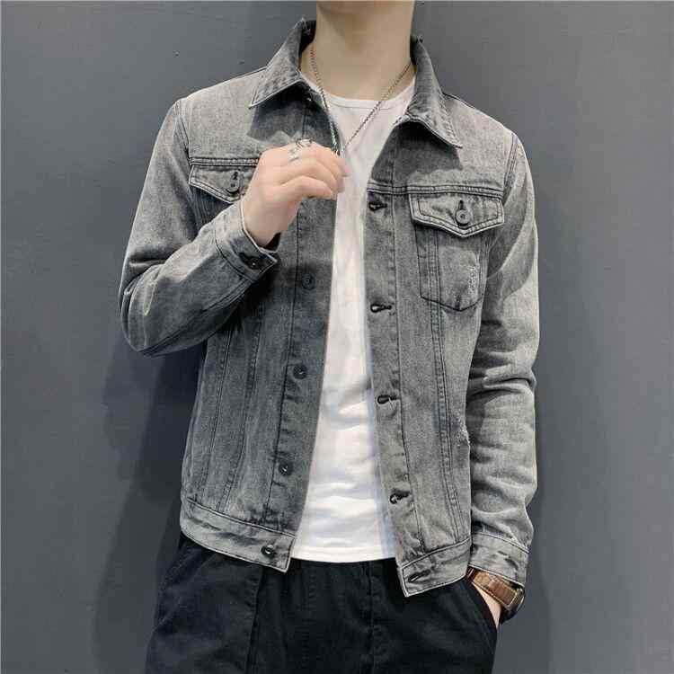 メンズ  服 分かりやすい 流行り物 オシャレ 成年者 かっこいい 馬鹿でかい大きさ 表どおり 成人男性服 ジーンズ上衣 秋 アメリカン か細い トップス 心地好い 細工物上衣