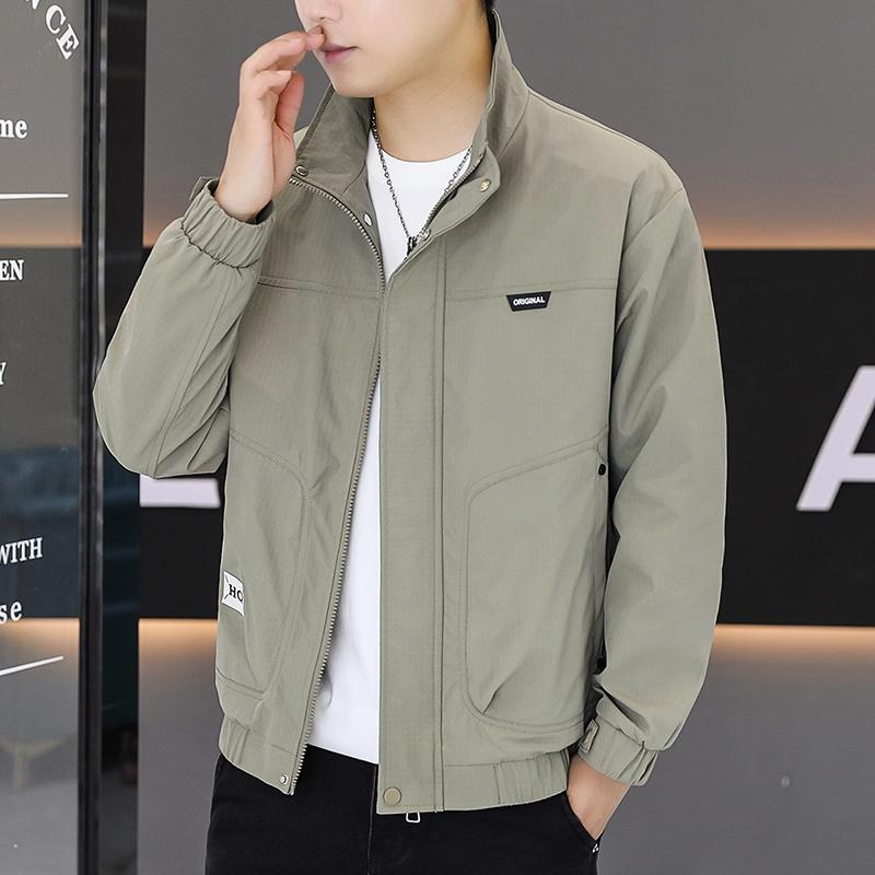 メンズ 服 シンプル ファッション オシャレ 大人 かっこいい 大きいサイズ ストリート 紳士服 ジャケット 春秋 スリム スタンドカラー ジャケット ハイエンド 無地 カジュアル トップス|リコット