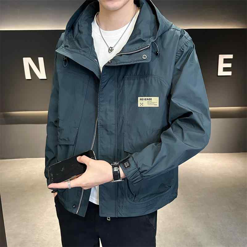 メンズ  服 分かりやすい 流行り物 オシャレ 成年者 かっこいい 途轍も無い大きさ 表どおり 成人男性服 上衣 ボンネット 薄型 アウトドア 防風 トップス