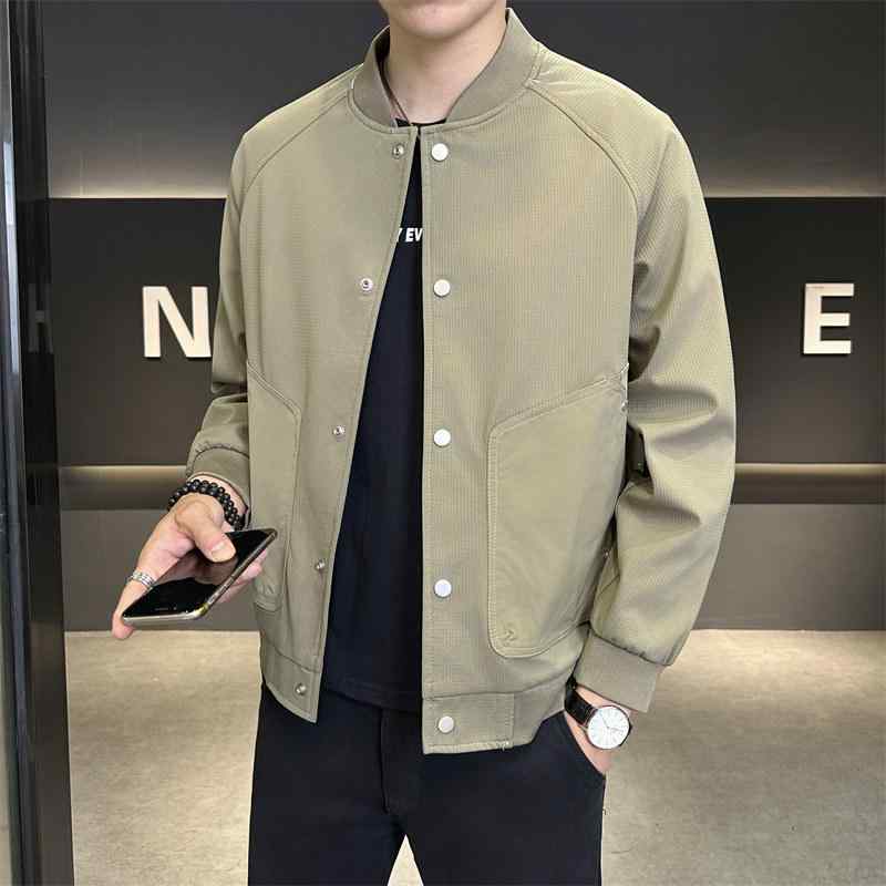 メンズ  服 分かりやすい 流行り物 オシャレ 成年者 かっこいい 途轍も無い大きさ 表どおり 成人男性服 上衣 ベースボール襟 細工物上衣 流行り物 トップス