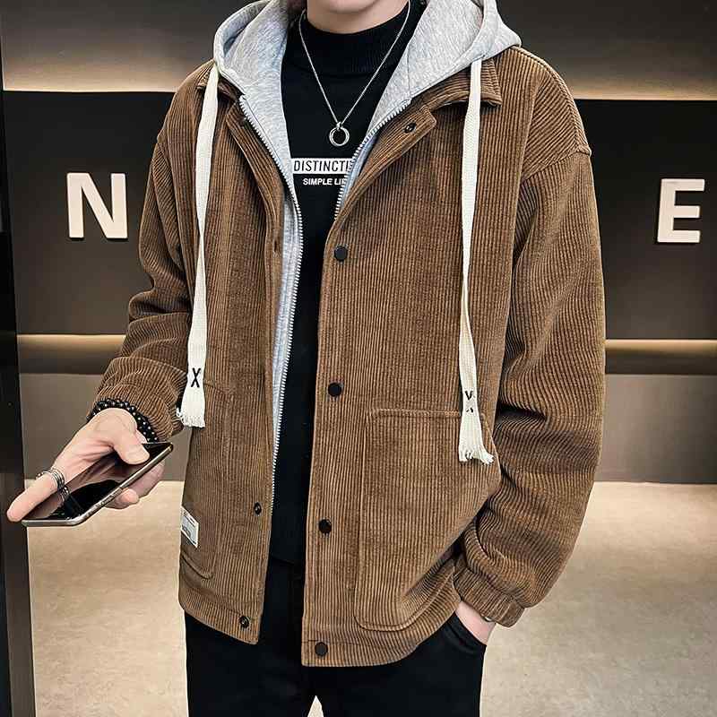 メンズ 服 分かりやすい 流行り物 オシャレ 成年者 かっこいい 途轍も無い大きさ 表どおり 成人男性服 春 広広とした ボンネット 上衣 ゆったり 心地よい コール天 か細い 厚地の外套