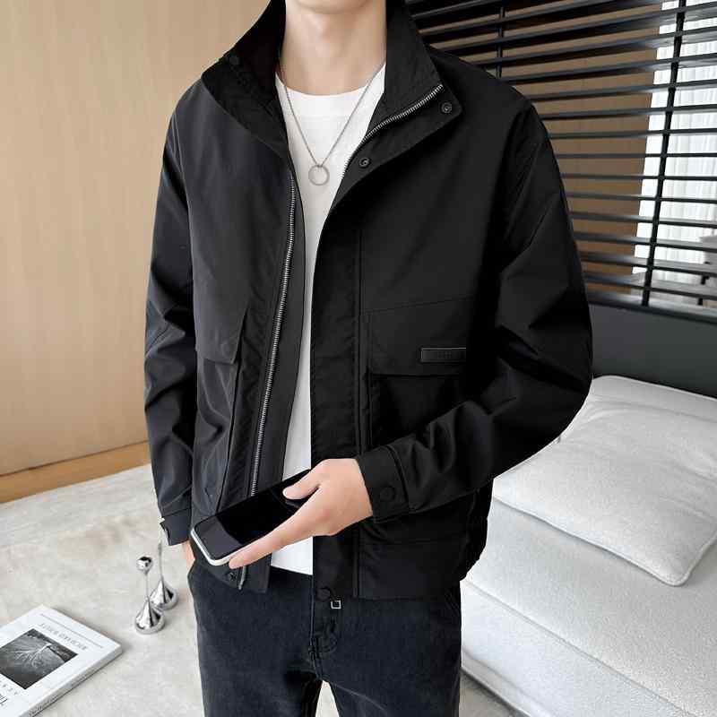 メンズ 服 シンプル ファッション オシャレ 大人 かっこいい 大きいサイズ ストリート 紳士服 ジャケット 秋 スタンドカラー スリム プリント コート ハイエンド