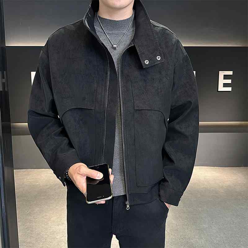 メンズ  服 分かりやすい 流行り物 オシャレ 成年者 かっこいい 途轍も無い大きさ 表どおり 成人男性服 歳月 ヌバック エコ なめし革 上衣 広広とした 照明ランプ色合い 心地よい エコ なめし革上衣 ハイエンド 無地