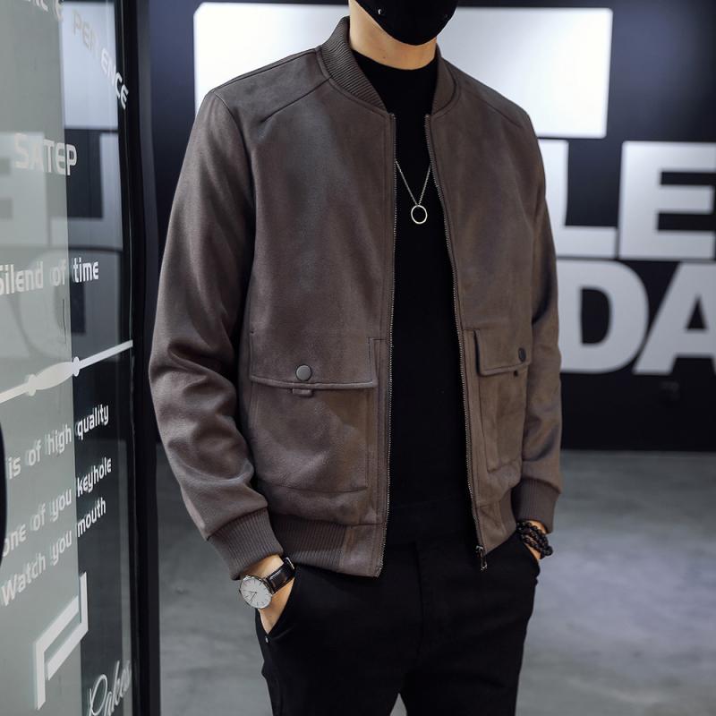メンズ 服 シンプル ファッション オシャレ 大人 かっこいい 大きいサイズ ストリート 紳士服 パイロット 鹿革 ベルベット ジャケット 春 秋 スリム|リコット
