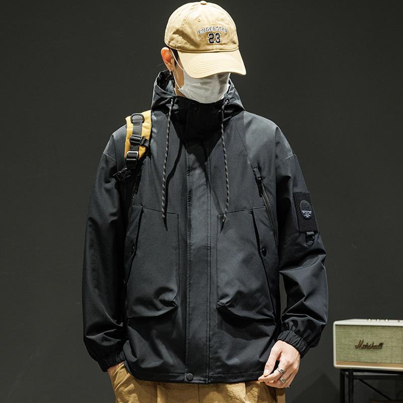 メンズ  服 分かりやすい 流行り物 オシャレ 成年者 かっこいい 途轍も無い大きさ 表どおり 成人男性服 ハイエンド 流行り物 黒 上衣 細工物上衣 歳月 心地よい ボンネット アウトドア
