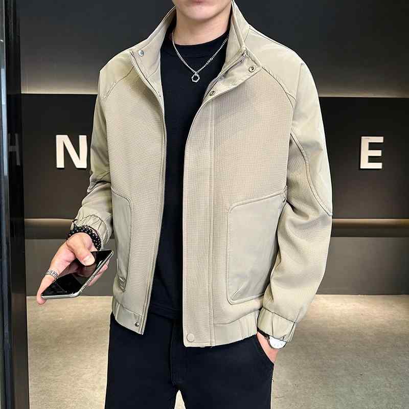 メンズ 服 シンプル ファッション オシャレ 大人 かっこいい 大きいサイズ ストリート 紳士服 スタンドカラー ジャケット トップス ソリッドカラー カジュアル ワークウェア｜リコット
