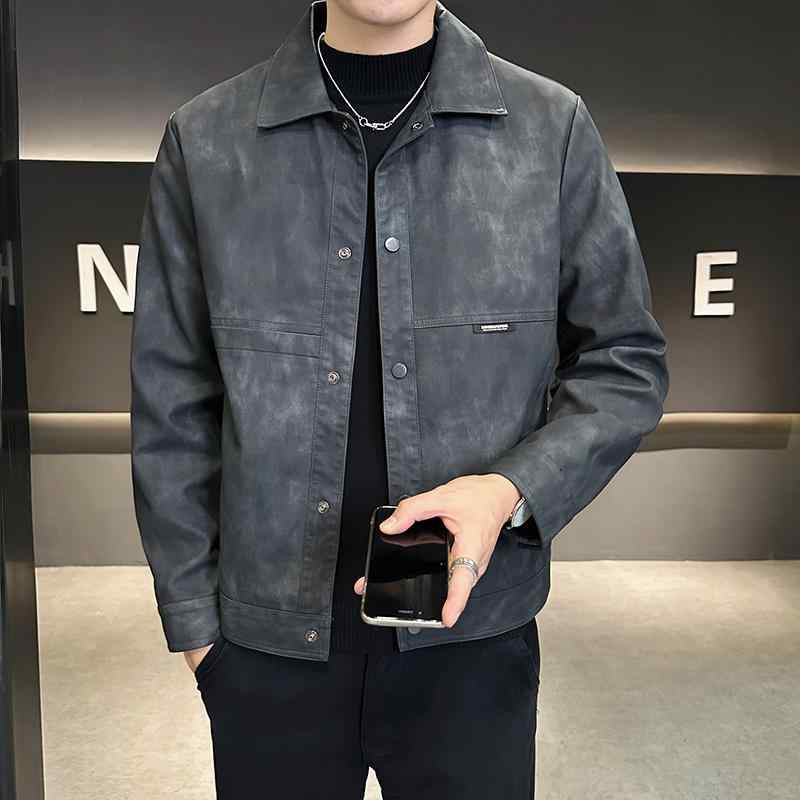 メンズ 服 シンプル ファッション オシャレ 大人 かっこいい 大きいサイズ ストリート 紳士服 PU エコ レザージャケット 春秋 ハイエンド トップス|リコット