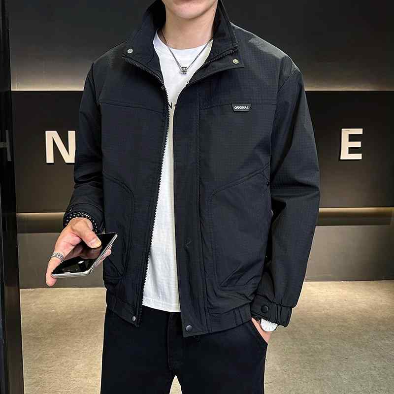 メンズ 服 シンプル ファッション オシャレ 大人 かっこいい 大きいサイズ ストリート 紳士服 スタンドカラー ジャケット 秋 コート ウインドブレーカー スリム ワークウェア トップス カジュアル 春｜リコット