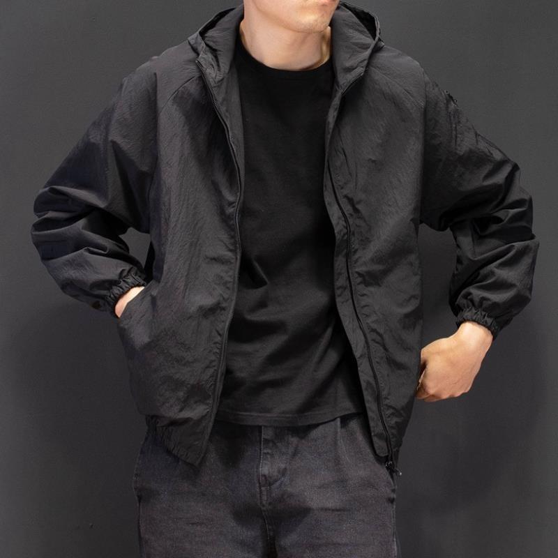 メンズ 服 シンプル ファッション オシャレ 大人 かっこいい 大きいサイズ ストリート 紳士服 フード ジャケット 黒 スリムカジュアル スポーツ