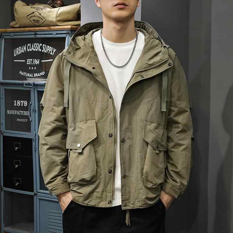 メンズ 服 シンプル ファッション オシャレ 大人 かっこいい 大きいサイズ ストリート 紳士服 秋 アメリカン アウトドア 防風 フード ジャケット ワークジャケット 機能的 登山