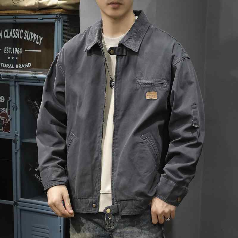 メンズ 服 シンプル ファッション オシャレ 大人 かっこいい 大きいサイズ ストリート 紳士服 秋 厚手 綿 ワークジャケット アメリカン アウトドア ハンティングジャケット