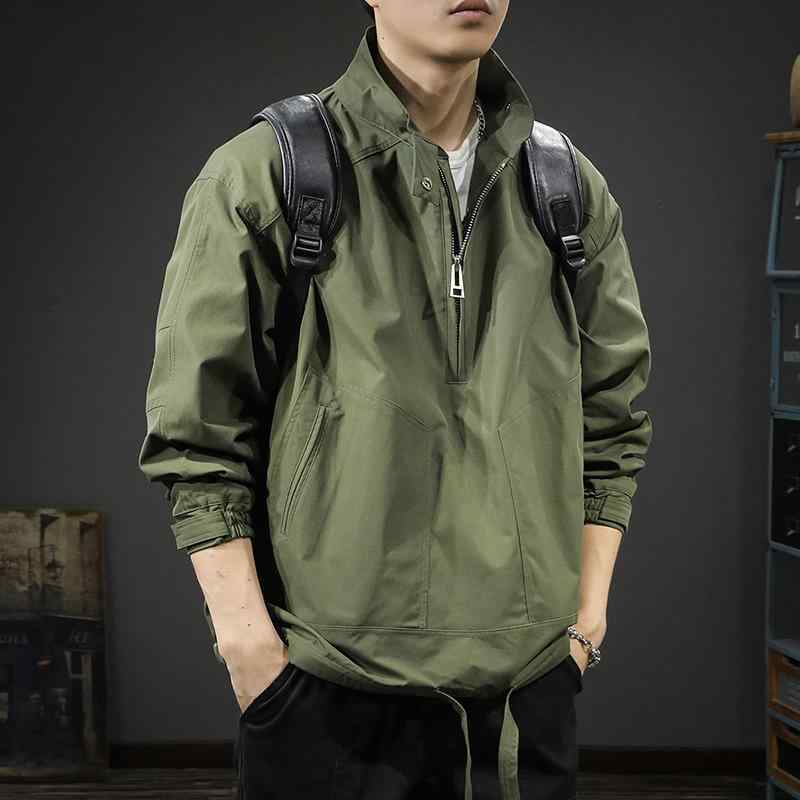 メンズ  服  分かりやすい 流行り物 オシャレ 成年者 かっこいい 途轍も無い大きさ 表どおり 成人男性服 アウトドア お山 上衣 秋 二分の一 ジップ 細工物上衣 心地よい トップス