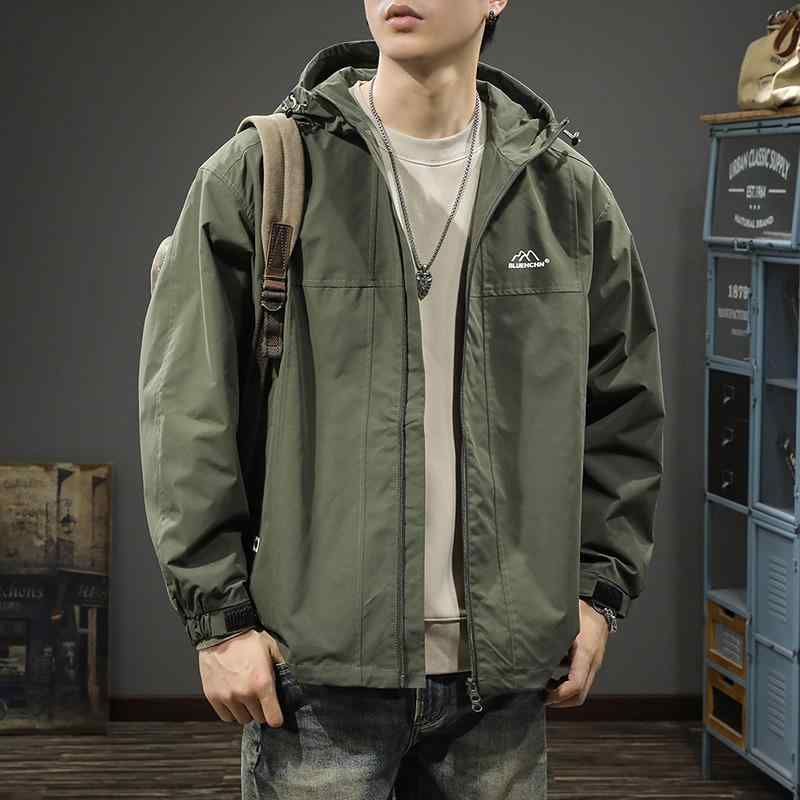 メンズ  服  分かりやすい 流行り物 オシャレ 成年者 かっこいい 途轍も無い大きさ 表どおり 成人男性服 お山防風 上衣 ボンネット 役立つこと 細工物上衣 春 アウトドア 心地よい