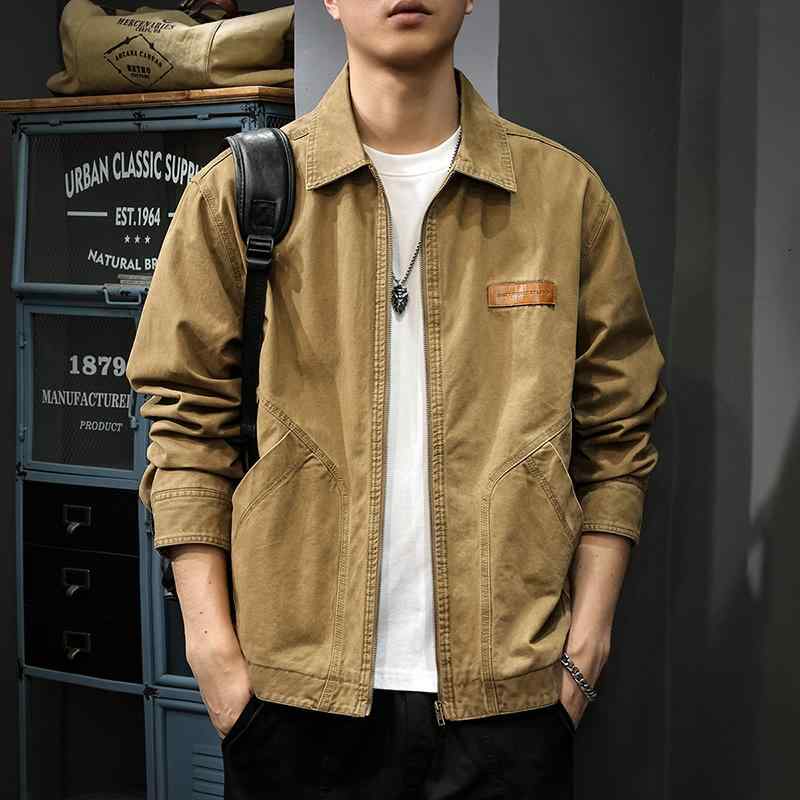 メンズ  服  分かりやすい 流行り物 オシャレ 成年者 かっこいい 途轍も無い大きさ 表どおり 成人男性服 秋 自動車の街 細工物上衣 流行り物 アメリカン 心地よい 上衣