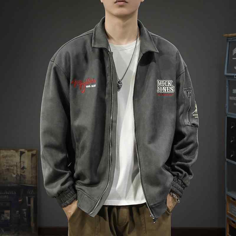 メンズ  服  分かりやすい 流行り物 オシャレ 成年者 かっこいい 途轍も無い大きさ 表どおり 成人男性服 アメリカンー 甚だしい 自動二輪車 細工物御召しもの 上衣 秋 スエードクロス 野球