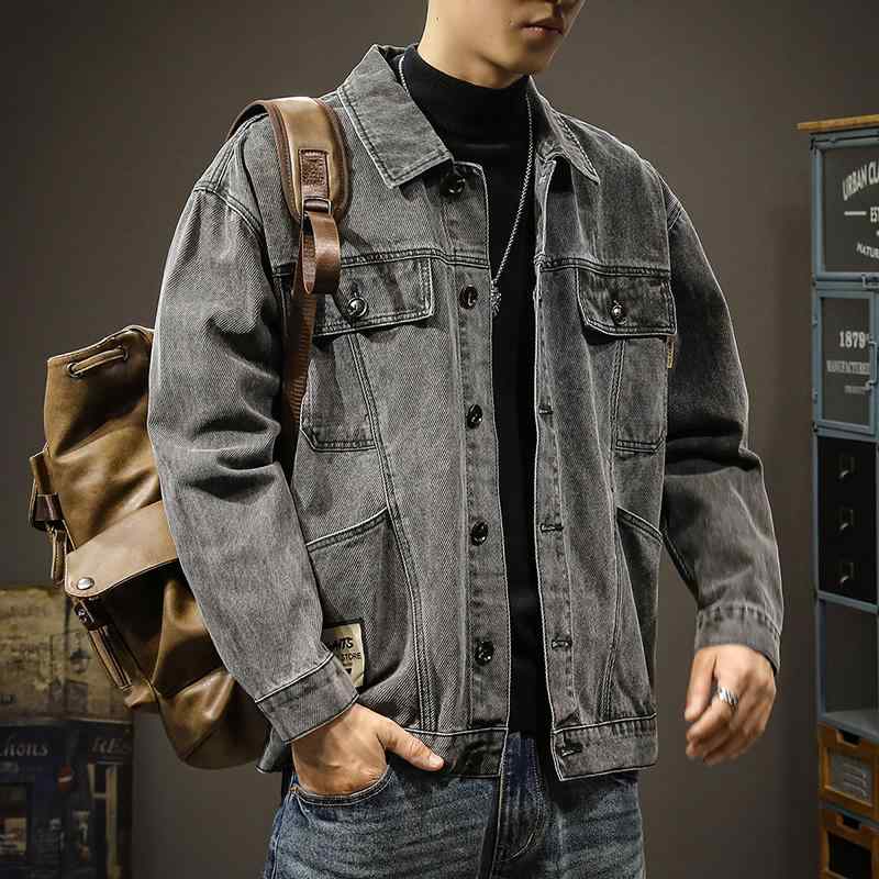 メンズ  服  分かりやすい 流行り物 オシャレ 成年者 かっこいい 途轍も無い大きさ 表どおり 成人男性服 春 アメリカン ジーンズ上衣 心地よい 長袖 上衣 秋