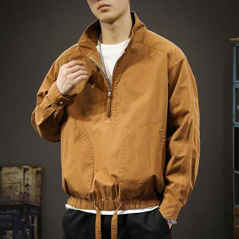 メンズ  服  分かりやすい 流行り物 オシャレ 成年者 かっこいい 途轍も無い大きさ 表どおり 成人男性服 春 二分の一 ジップジャケット アウトドア 上衣 アメリカン 流行り物