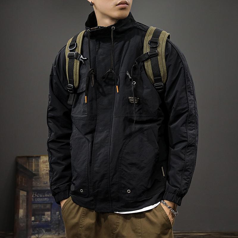 メンズ 服 分かりやすい 流行り物 オシャレ 成年者 かっこいい 途轍も無い大きさ 表どおり 成人男性服 春 アウトドア 防風 上衣 ゆったり 役立つこと的 運動競技 照明ランプ色合い 細工物上衣