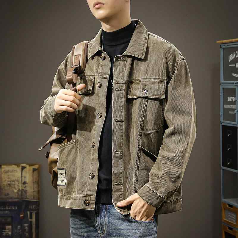 メンズ  服  分かりやすい 流行り物 オシャレ 成年者 かっこいい 途轍も無い大きさ 表どおり 成人男性服 春 ハイエンドウォッシュ 心地よい 上衣 アメリカン 流行り物 秋