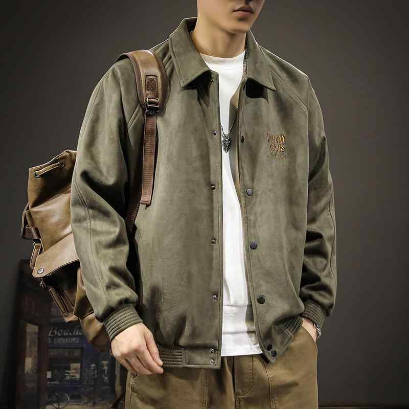 メンズ 服 シンプル ファッション オシャレ 大人 かっこいい 大きいサイズ ストリート 紳士服 春秋 アメリカン ファッション スエード ジャケット ゆったり カジュアル パイロット｜リコット 9,589円