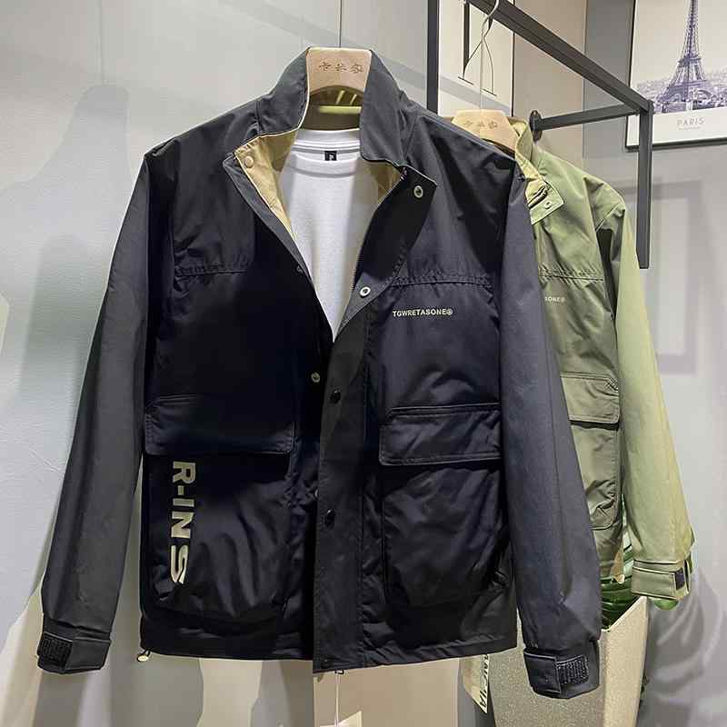 メンズ 服 シンプル ファッション オシャレ 大人 かっこいい 大きいサイズ ストリート 紳士服 秋 スタンドカラー ジャケット カジュアル トップス 野球