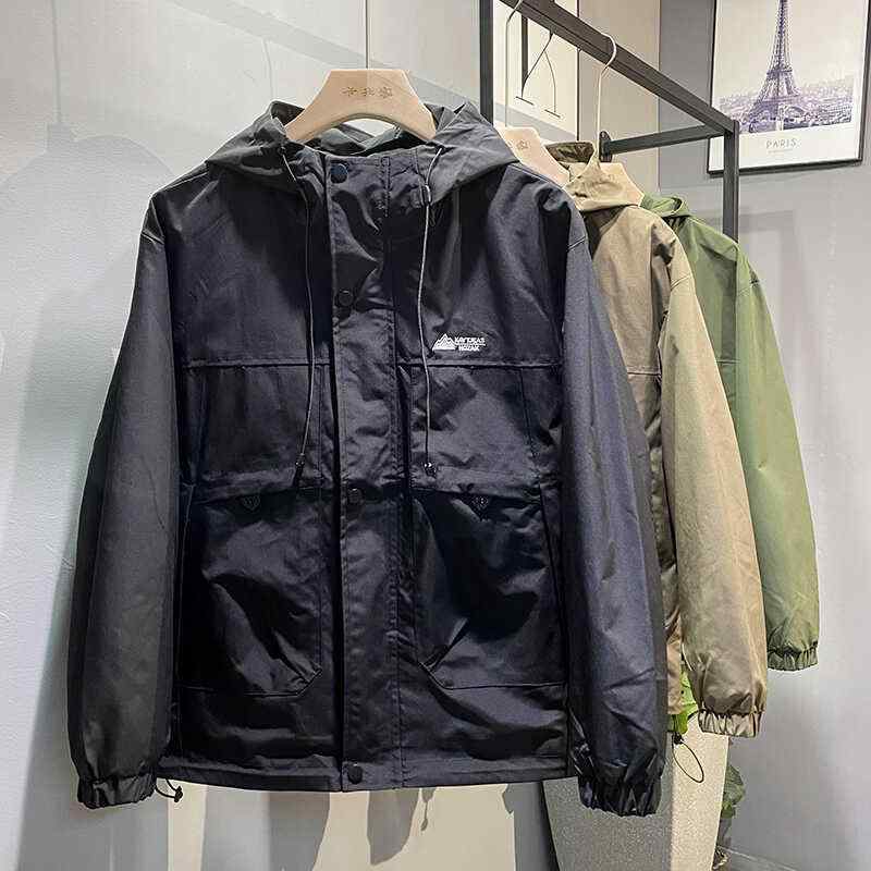 メンズ 服 シンプル ファッション オシャレ 大人 かっこいい 大きいサイズ ストリート 紳士服 秋 フード 薄型 ジャケット 防風 フライト ワークウェア カジュアル