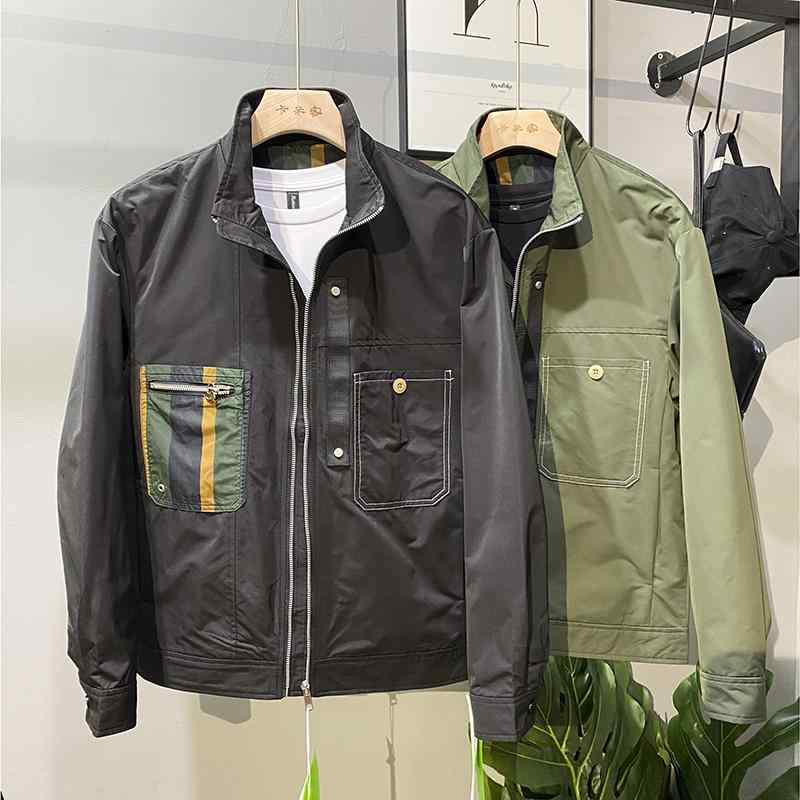 メンズ 服 シンプル ファッション オシャレ 大人 かっこいい 大きいサイズ ストリート 紳士服 スタンドカラー ジャケット 薄手 ステッチ 野球 ライダース ジャケット|リコット